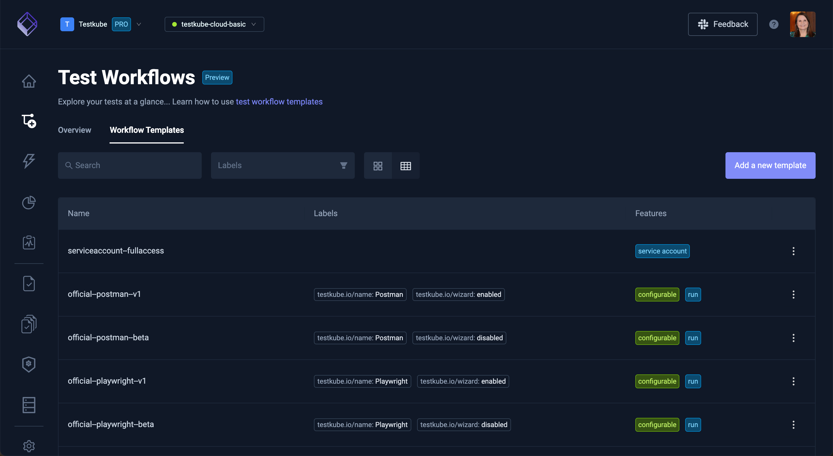 Workflow Templates List